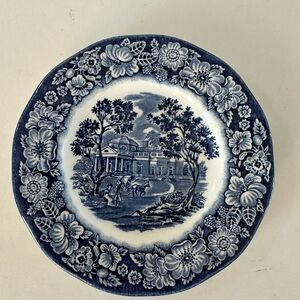 Staffordshire Liberty Blue Monticello Bread and Butter Plate 6”